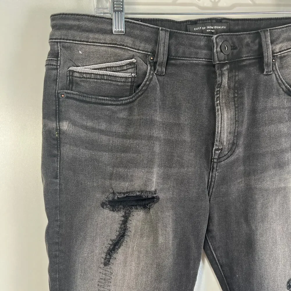 Cult of Individuality Punk Distressed Super Skinny Jeans Men's